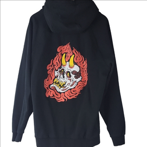 Hemp Flaming Skull Hoodie Size Large
